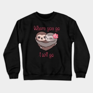 Sloth lover heart and hug Crewneck Sweatshirt